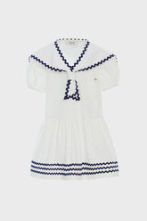 White Nancy Nautical Short Sleeve Dress